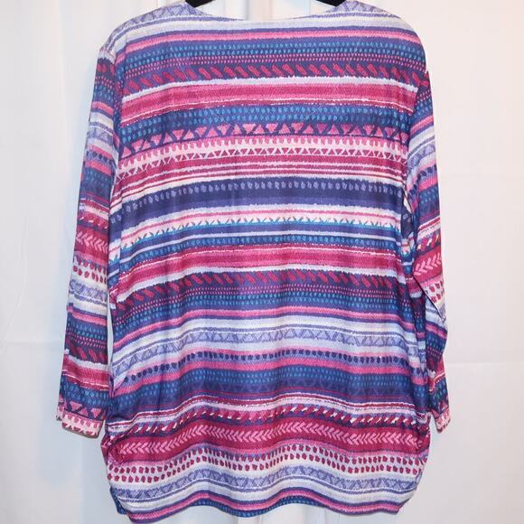 Alfred Dunner Pullover Women Size L Multicolor Blouse - Picture 5 of 14